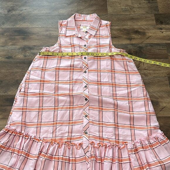 Maeve Anthropologie Sz XS Flounced Hem Sleeveless Mini Dress POCKETS - Picture 7 of 8